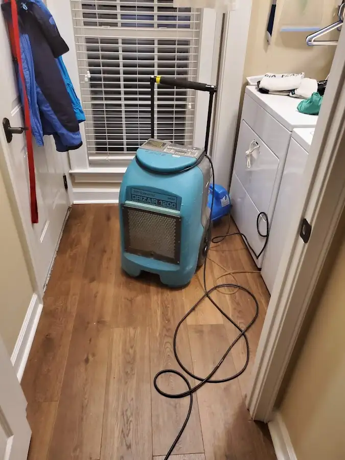Commercial dehumidifier deployed for Flood Damage Cleanup in Kirkwood